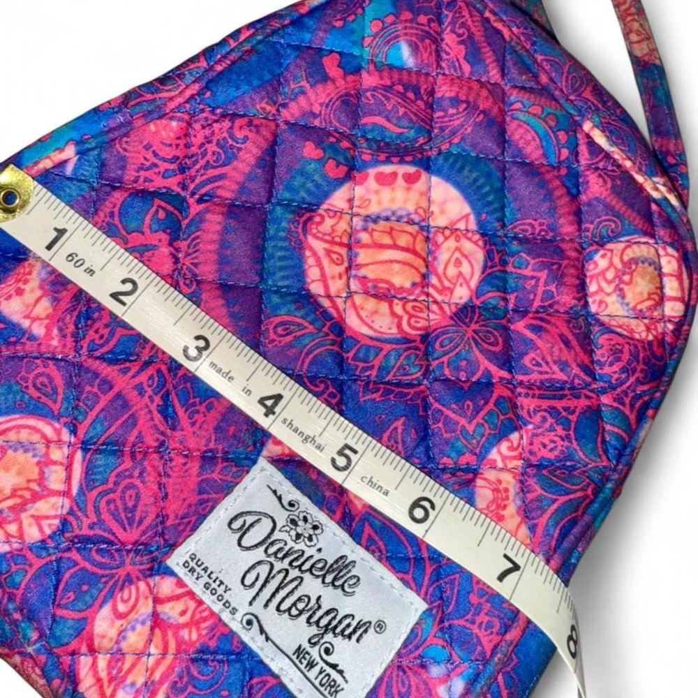 DANIELLE MORGAN VINTAGE LUNCH TOTOE KIT BAG PURPLE PINK PAISLEY - Picture 6 of 7
